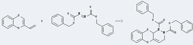 Dibenzyl azodicarboxylate can react with 2-vinyl-1,4-benzodioxin to produce 3,9α-dihydro-9,10-dioxa-1,2-diaza-anthracene-1,2-dicarboxylic acid dibenzyl ester